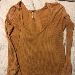 free people waffle knit soft shirt
